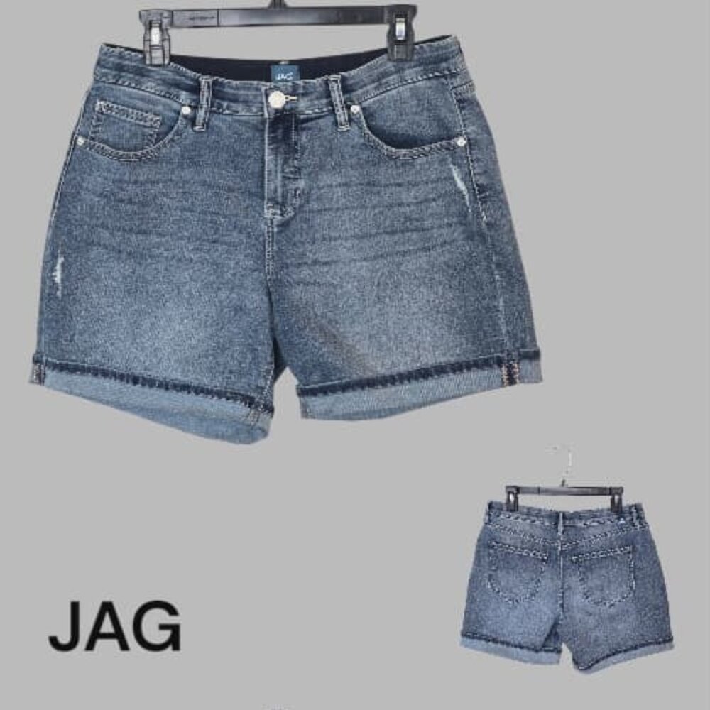 JAG Alex Boyfriend High Rise  Casual Denim Jean Shorts Womens 8